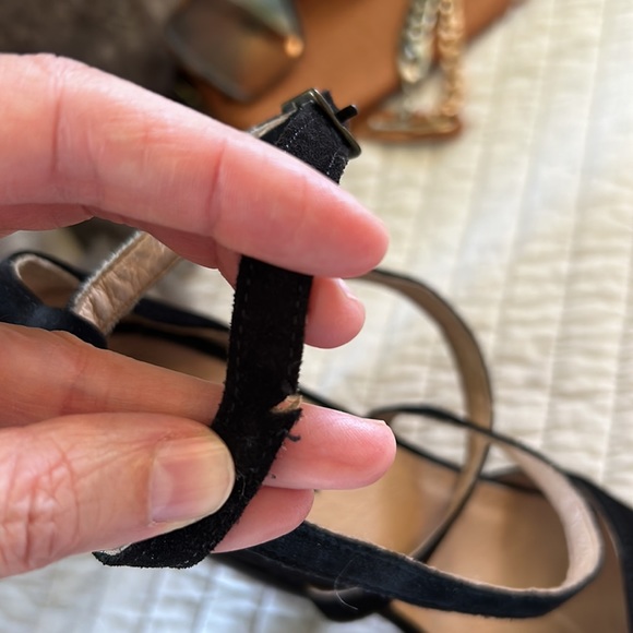 Free people Remi suede black leather platform Mary jane chunky block heels 40 - Picture 4 of 16